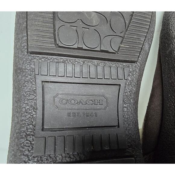 COACH Tullip Boots Suede Signature C canvas Brown/Beige size 8 1/2 B A7746 - Picture 9 of 11